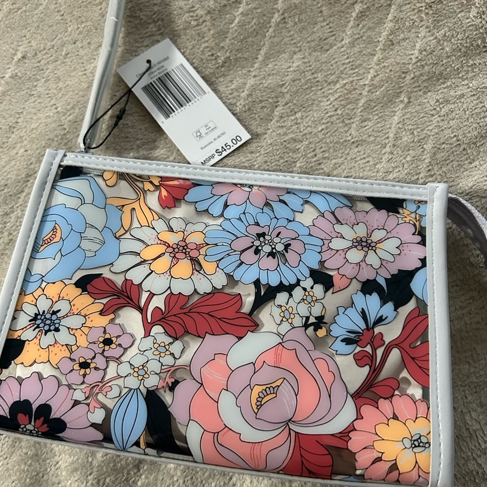 Vera Bradley, Aloha Blooms, Clear Beach Wristlet, NWT